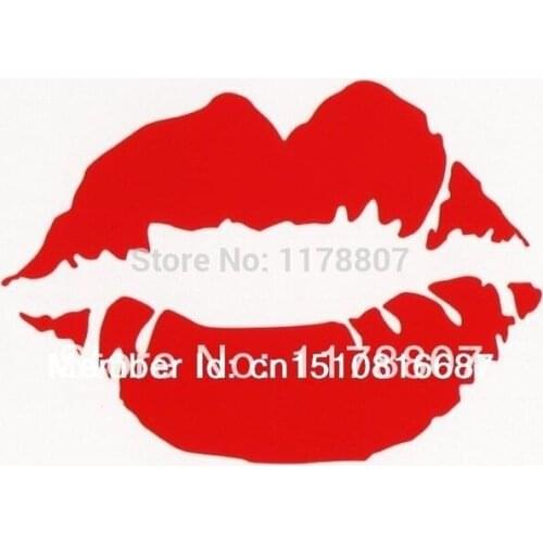 5.5*4 inch Cute Creative Red Lips Kiss Lipstick Art Vinyl Sticker Decal Funny Fashion Scratches Reflective Waterproof Refit