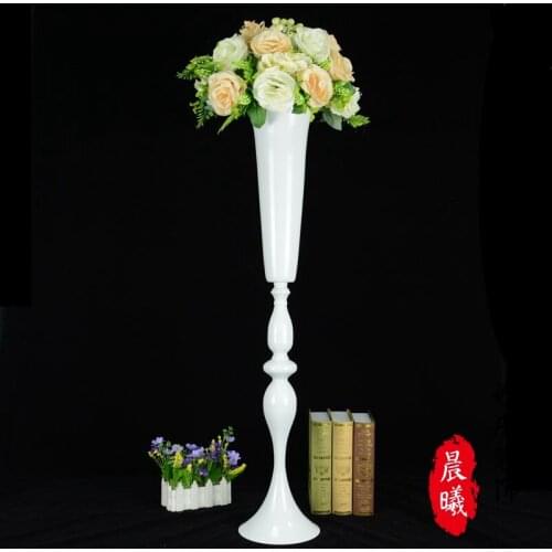 88 cm Large Stunning Silver/white/gold Iron Luxury Flower Vase Urn Flower Pot Wedding Decorations Table Home Decoration