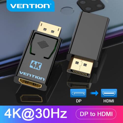 Vention Display Port to HDMI Adapter 4K Male DP to HDMI Female Video Audio Converter for PC Laptop Projector DisplayPort to HDMI