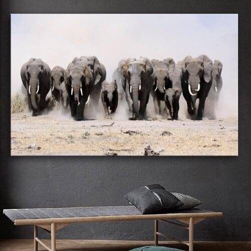 Africa Elephant Wildlife Animals Canvas Paintings Black White Animals Posters Prints Wall Pictures for Living Room Home Decor