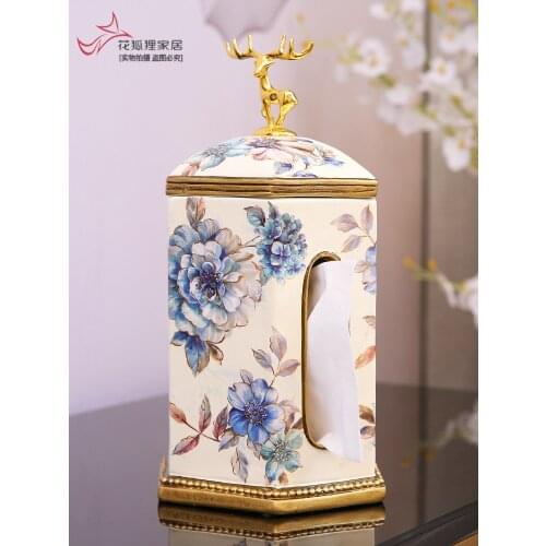 American modern light luxury style tissue box Creative living room coffee table decoration dining table Nordic household paper d