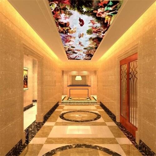 Beibehang wallpaper 3d murals European paintings Ceiling wall mural wall paper in the lobby European painting/ photo wall paper