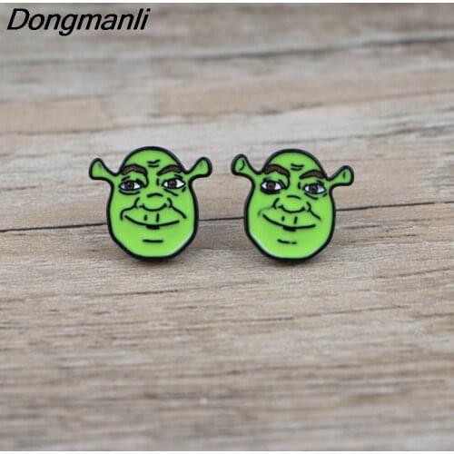 BG324 Dongmanli 1 Pair Cute Earrings Monster Stud Earrings For Women Enamel Stainless Steel Pierce Korea Earrings Jewelry Girls