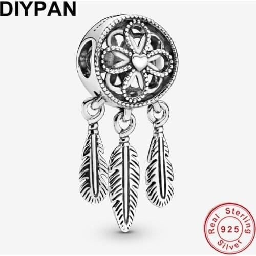 Fit Pandora Original Bracelet Charm 925 Sterling Silver Spiritual Dreamcatcher Charm Pendant Bangle Women Jewelry Berloque