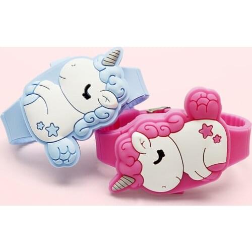 Cute Unicorn Cartoon Kids Watches Girls Flip Cover Electronic Children Watch Women Student Girls Clock Reloj Infantil Saati