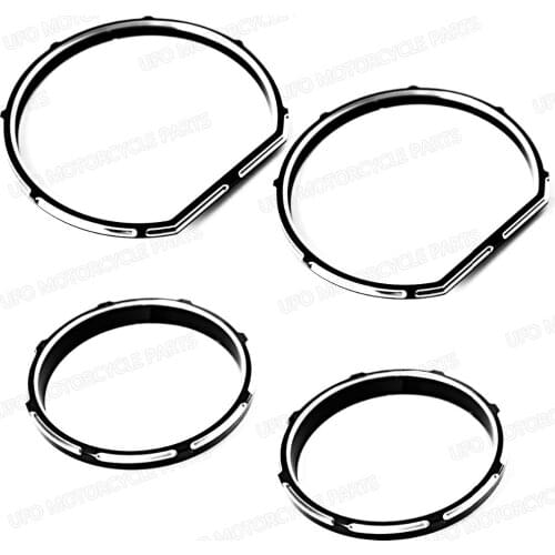 Black Burst Gauge Bezel Kit For Harley Touring Street Road Glide FLHX 2014-2017