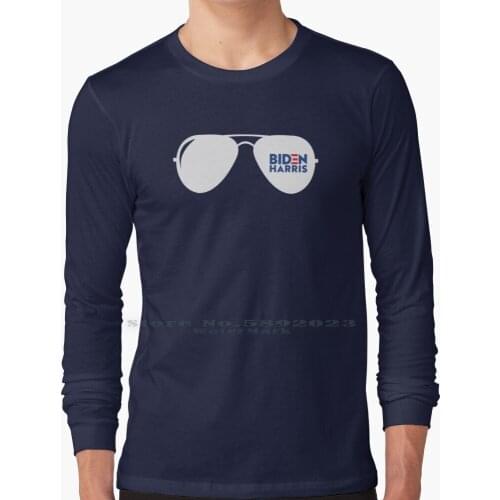 Joe Biden And Kamala Harris Aviators Long Sleeve T Shirt 100% Pure Cotton Big Size Biden Harris Joe Biden Kamala Harris Kamala