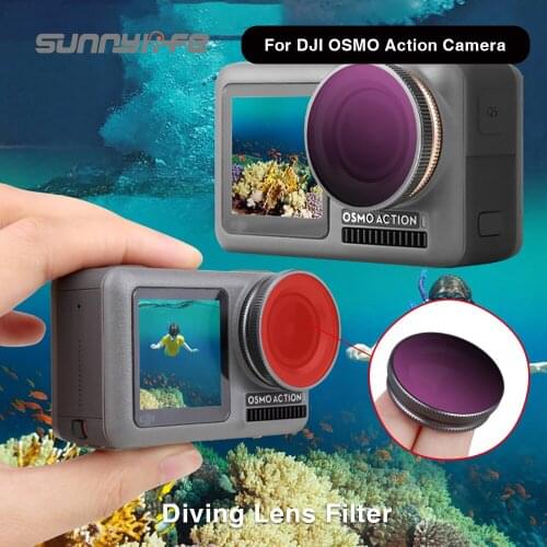 Sunnylife Diving Filter CPL Polar Lens Filter For DJI OSMO Action ND4 ND8 ND16 ND32 UV Lens Filter Camera Len Accessories