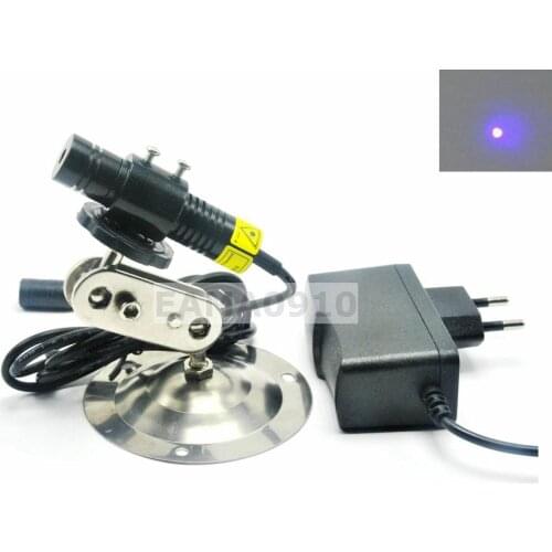 Focusable 405nm 100mW 5V Blue/Violet Dot Module Nichia Diode w/ Adapter + Holder