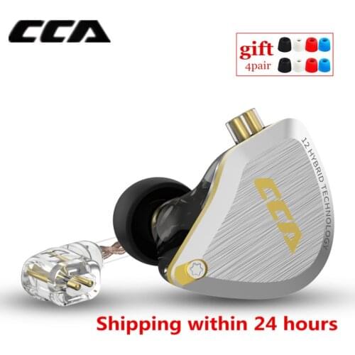 CCA C12 5BA 1DD Hybrid In-ear Earphones HIFI Metal Headset Music Sport Earphone Replaceable cable ZS10 PRO AS12 AS16 ZSX C16