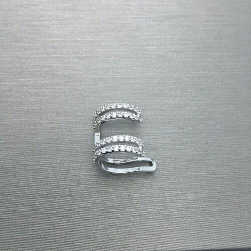 Brinco Ear Cuff Single Ear Geometric Zirconia Ear Cuffs Small Size Two Line Brinco 2017 For Women Fashion Jewelry Right Ear Only