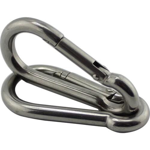 Stainless Snap Hook Carabiner DIN5299C Climbing Mountain Spring Snap Hooks Dog Leash Snap Carabiner Hook 10pcs 8*80mm