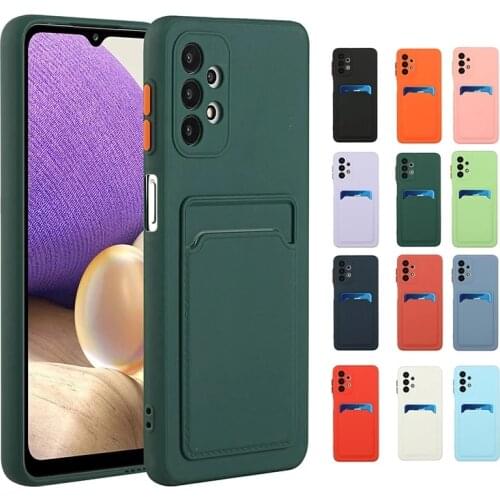 Card Bag Candy Color Phone Case For Samsung Galaxy S20 FE S21 Plus Note 20 Ultra A51 A71 A12 A32 A42 A52 A72 5G Case Soft Cover