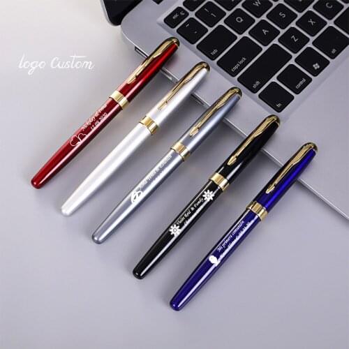 Creative Business Advertising Gift Fountain Pen Practice Calligraphy Metal Gold Fountain Pen LOGO Can Be Customized