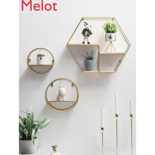 Creative Iron Wall Shelf Background Wall Decorations Beauty Salon Clothing Store Wall Pendant
