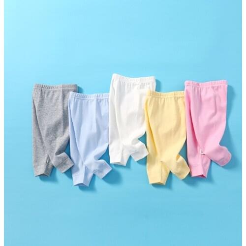 Newborn Leggings Baby Clothes Toddler Boys Girls Solid Pure Cotton Elastic Waist Trousers Infant Pants Outfits For 0-24M