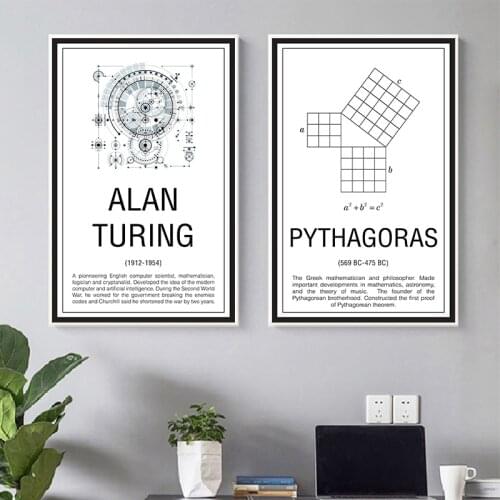 Math Print Maths Education Poster Mathematician Fibonacci Modern Wall Art Canvas Painting Picture Gift Home Wall Decoration