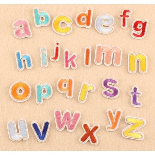 Cute small English Alphabet Letter Embroidered Iron On Patch For Clothing Denim Badge Paste For Clothes jeans Pant Sewing