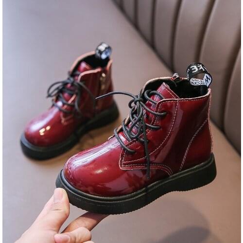 2021 New Childrens Boots School Autumn Winter Fashion Boys Girls Short Boots Student British Style Non-slip Casual Shoes G289