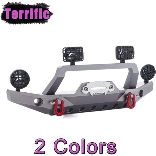 Aluminum Alloy Front Bumper Kit with LED Light Winch Base for 1/10 RC Crawler Car Traxxas TRX4 Sport 82024-4 Upgrade Parts