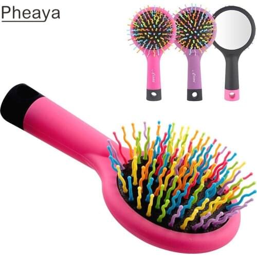 Pheaya Rainbow Hairbrush Women Multifunctional Massage Anti-static Combs Reduce Hairloss Styling Tools Hair Accessories