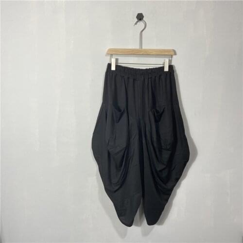 Summer mens fashion brand Diablo Yamamoto style Samurai pants personality hanging crotch Hip Hop Pants Harlan pants