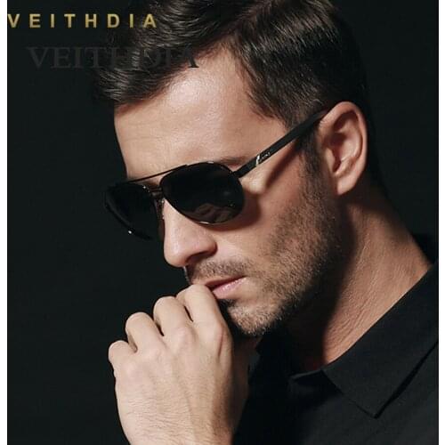 VEITHDIA Aluminum Magnesium Anti-Reflective Polarized Sunglasses Mens Aviation Driving Sun Glasses For Men Eyewear Accessories