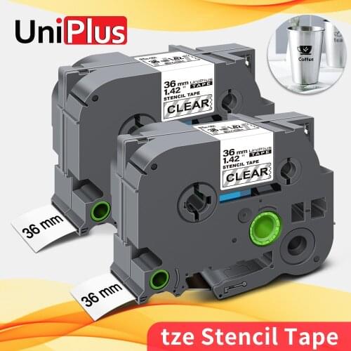 UniPlus 2PK 36mm*3m STe Label Tape Stencil Tape STE-161 Compatible Brother P-Touch Label Printer STe161 st-161 Non Adhesive Tape