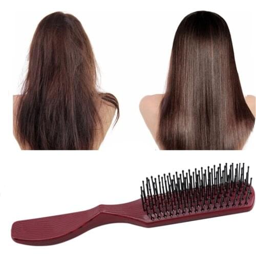 High Quality Plastic Detangle Hairbrush Professional Salon Hairdressing Straight Curly Hair Comb Tangle Hair Care Brush 1PC