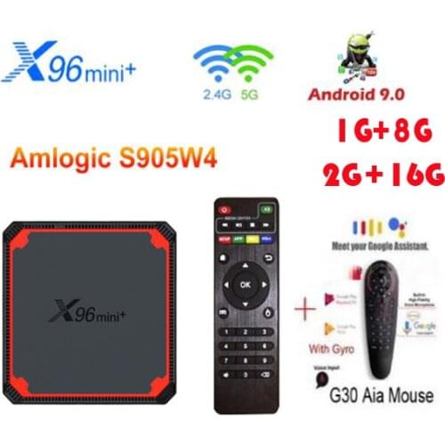 X96 mini plus Android9.0 Amlogic S905W4 Quad Core 1G 8GB 2G16G 2.4G&5.0G WIIF Set top box optional air mouse X96 MINI