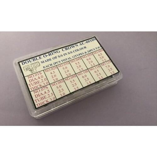 Watch Crowns Waterproof Double O Ring Steel SilverNGold Crown Winder Repairs Parts