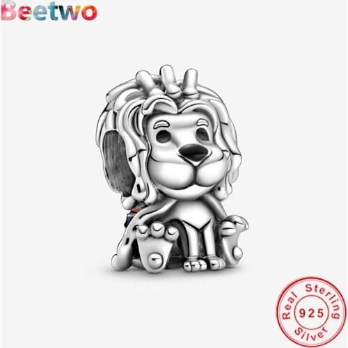 925 Sterling Silver Wavy Union Jack Lion Charm Zircon Beads Fit Original Charms Bracelet Bead Women Fashion Jewelry Berloque