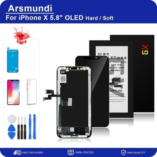 GX X OLED For iPhone X LCD Display Touch Screen Digitizer Assembly Tested No Dead Pixel Replacement LCDs