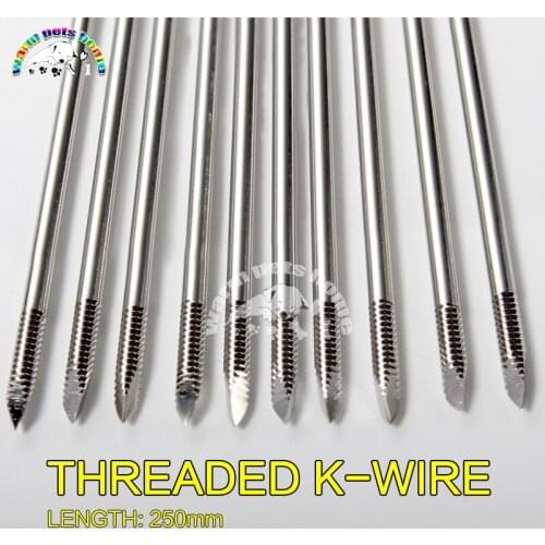 10pcs Orthopedic Threaded Kirschner Wire 250mm Medical Stainless Steel K-wire Threaded Ended Surgical Instruments