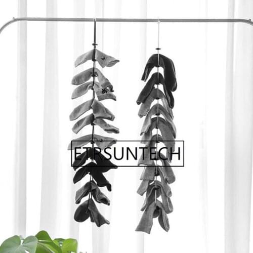 100pcs Creative Socks Hanging Rope Multifunction Washing Socks Stocking Drying Socks Rack Clotheslines