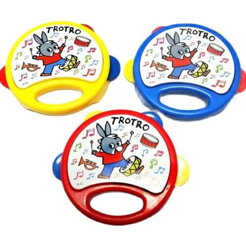 12 pc Interactive Tambourine Handbell Developmental Baby Rattles Musical Party Favors Pinata Birthday Gift Toys School Prize