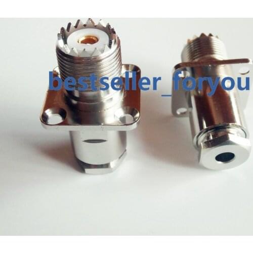1X UHF SO239 Jack female flange Panel connector Clamp RG58,RG400,LMR195 cable