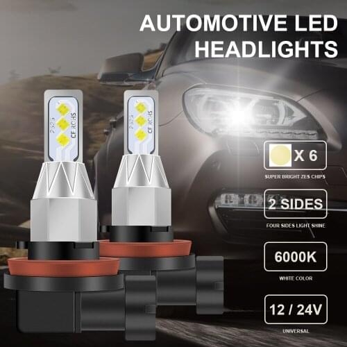 2PCS H4 Headlight Bulbs Super Bright 6000K 50W H7 H16 H8 H9 H11 9005 9006 White Fog Lights Auto Lamps Headlamp Car Accessories