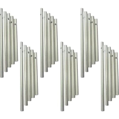 30Pcs 6MM Different Length Wind Chime Tubes Set Silver Tone Empty Wind Chime Making Kit For Home Garden Outdoor Hanging Decor