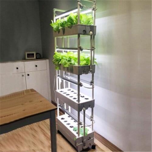 4 Layers 48 Holes alcony vegetable combination soilless cultivation equipment organic vegetable planting box with LED Light