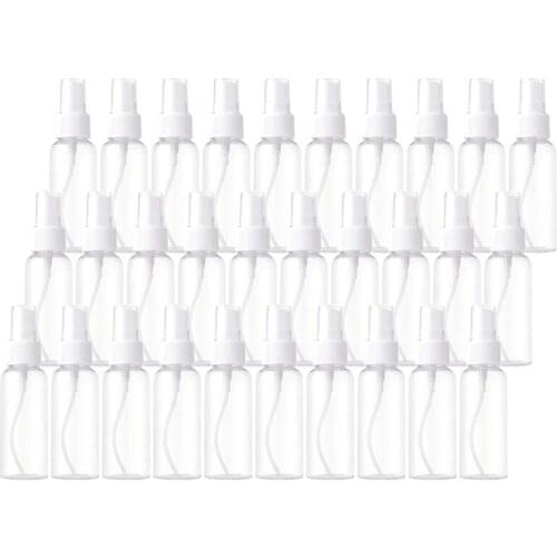 50 Pieces 50Ml Spray Bottles Plastic Empty Refillable Atomiser Transparent Travel Bottle