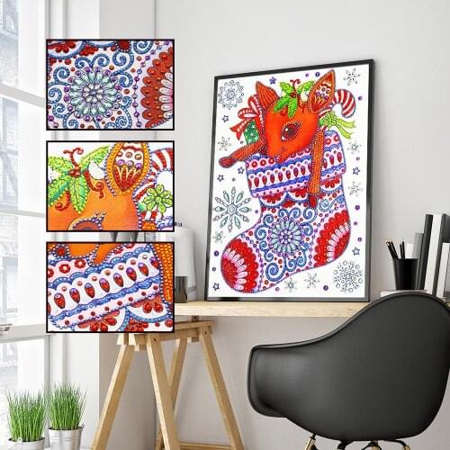 5D Diamond Painting DIY Shaped Crystal Diamond Embroidery Set ‘Christmas Socks’ Home Decoration Gift