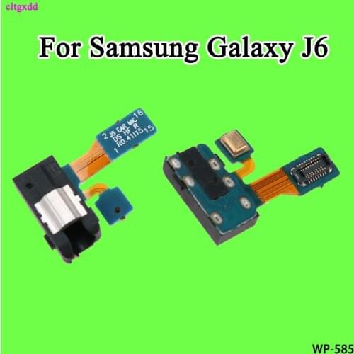 Earphone Audio Jack Headphone Socket Headset Port Flex Cable With Microphone For Samsung J6 2018 J600F A6 2018 A600F J8 J810F