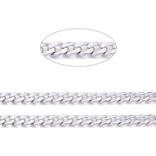 10m/roll 304 Stainless Steel Cuban Link Chains Unwelded Chunky Chains Necklace DIY Jewelry Findings Making Materials Accessories