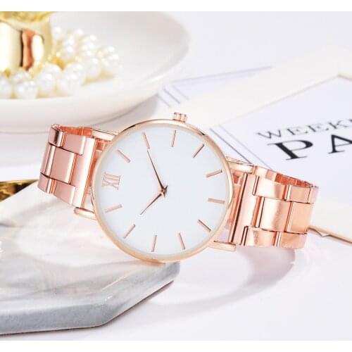 Watch Women Dress Stainless Steel Band Analog Quartz Wristwatch Fashion Luxury Ladies Golden Rose Gold Watch Clocks Analog reloj