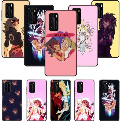Phone Case For Huawei P20 P30 P40 P Smart Z + P10 Mate 30 10 20 Lite Pro Black Cover Waterproof Cartoon She-Ra the Princess