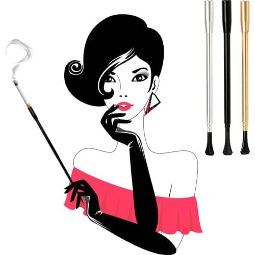 Cigarette Holder Retractable Creative Smoking Pipe Womens long series Aluminum Alloy Cigarette Accessories Portable