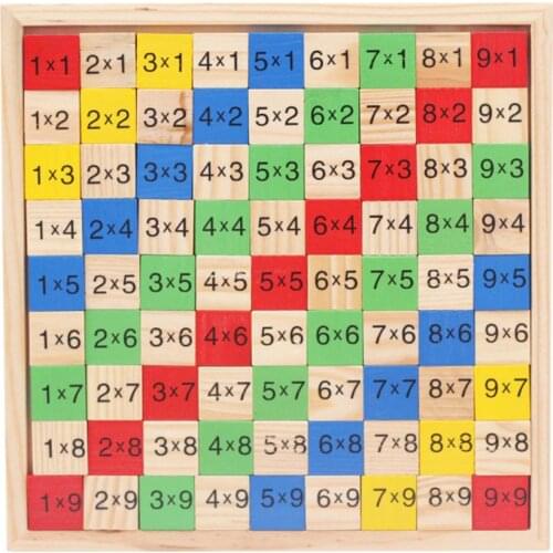 Kid Wooden Block 99 Multiplication Table Math Learning Education Puzzle Toy Gift