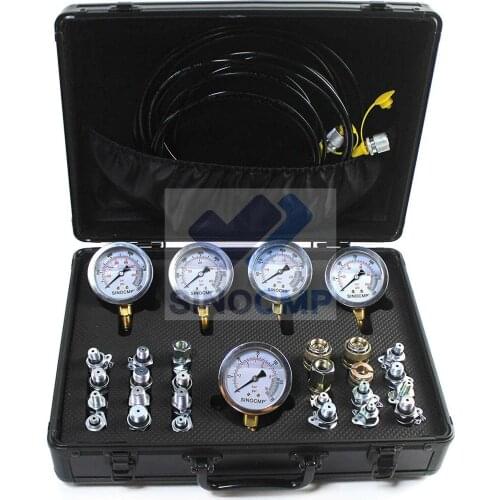 5 Gauge 24 Couplings Hydraulic Pressure Test Kit Quick Connector for CAT Komatsu Excavator Diagnostic Tool, 2 year warranty