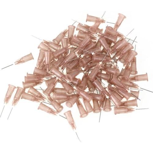 1/2'' Plastic 26Ga Stuck Connector Stainless Steel Dispenser Needles Liquid Adhesive Glue Syringe Pack of 100